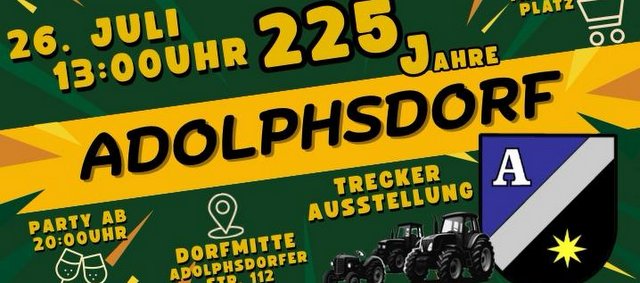 Plakat 225 Jahre Adolphsdorf