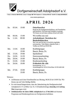 Programm für April 2026